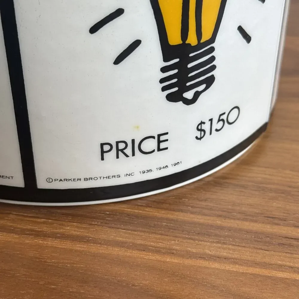 Vintage Monopoly Retro Ice Bucket With Lid -Park Place, Luxury Tax, Collectible
